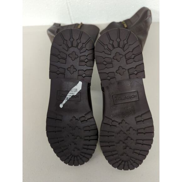 New NORDSTROM Nooliver-lea Leather dark brown boots sz5.5 tall riding equestrian - Picture 4 of 7